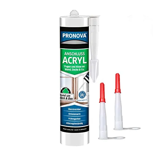 Maler Acryl transparent innen & aussen | Dichtstoff 300ml Kartusche | schnell überstreichbar und sehr alterungsbeständig für Anschluss- und Dichtfugen mit geringer Dehnungsbeanspruchung (Transparent)