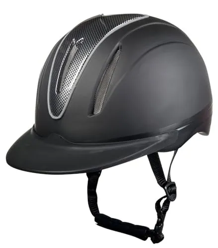 HKM Unisex Carbon Art Reithelm, 8691 matt schwarz, XS EU