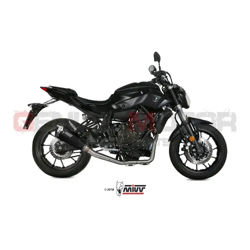 Komplette Auspuffanlage MIVV Delta Race Schwarz Hoch Yamaha Mt-07 2014 > 2020