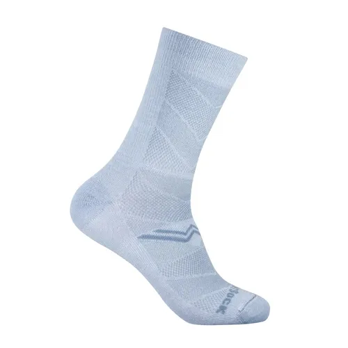 Wrightsock Sportsocken Crew Coolmesh II (dünn, atmungsaktiv, bequem) hellgrau - 1 Paar, Größe: 37,5-41