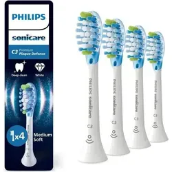 Philips Sonicare C3 Premium Plaque Defence (4 x) - Zahnbürstenköpfe für optimale Plaque-Entfernung, kompatibel mit Philips Sonicare Schallzahnbürsten, ideal für eine gründliche Mundhygiene.