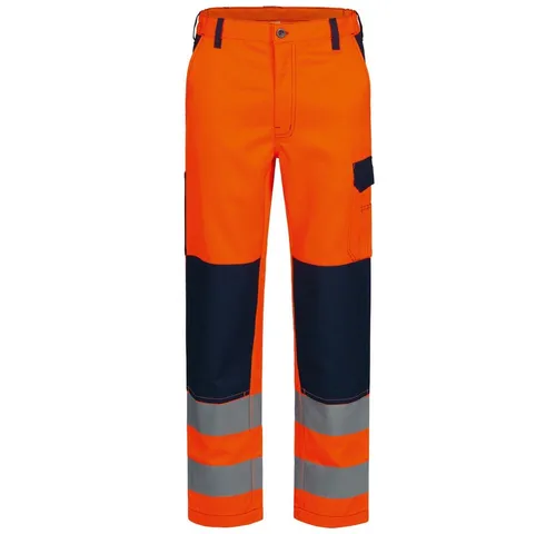 Safestyle Schutzhose FREITAL Warnschutz-Bundhose - Protektorenhosen in fluoreszierendem Orange/Marine, EN ISO 20471 zertifiziert, mit ergonomischer Passform und strapazierfähigen Dreifachnähten für optimale Sicherheit und Komfort.