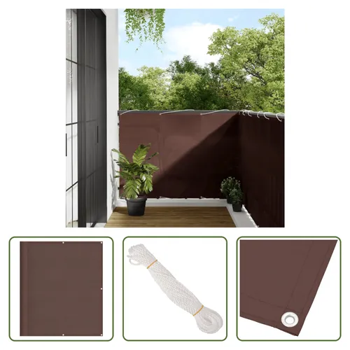 The Living Store Balkon-Sichtschutz Braun 120x700 cm 100 % Polyester-Oxford