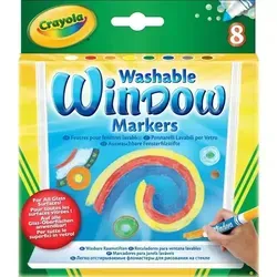 Crayola - Set mit 8 abwaschbaren Filzstiften für Glas, perfekt zum Verzieren von Fenstern und Spiegeln, ab 3 Jahren