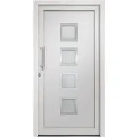 vidaXL Haustür Weiß 108x200 cm - Sicherheit und Stil vereint - Haustüren mit hochwertigem PVC-Rahmen, 5-Punkt-Pilzverriegelung und isolierverglasten Fenstern für maximale Sicherheit und Energieeffizienz. Maße: 108 x 200 cm.