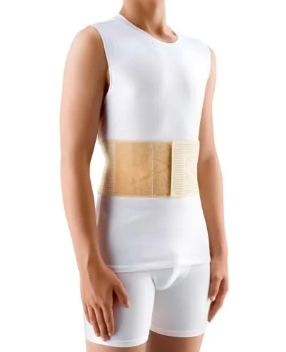 DELUXE MEDIZINISCHE NABELBRUCH BANDAGE - Hernie Gurt für Nabelbruch, elastisch und stützend mit abnehmbarem Verband, Größe 1 (XS-M), idealer Komfort und Sicherheit