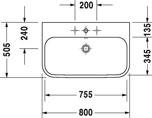 Duravit Happy D.2 Waschtisch 800 mm von Duravit