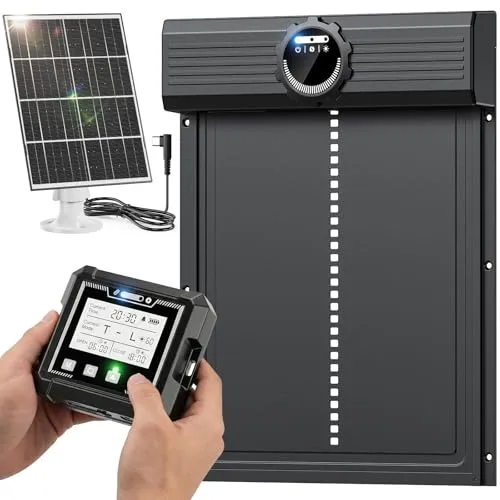 Kabellose Große Automatische Hühnerklappe Solar mit Lichtsensor und Timer