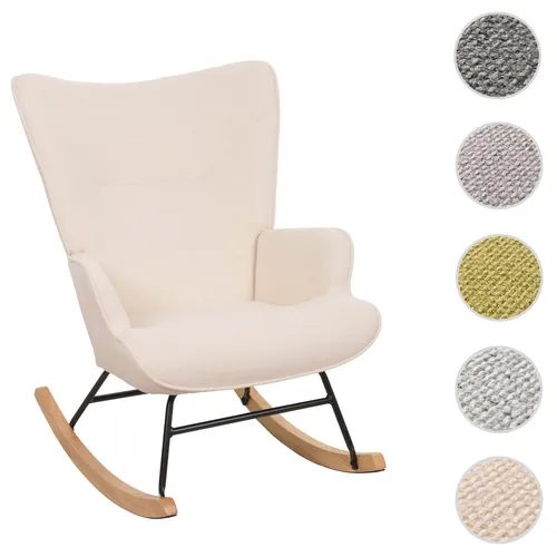 Schaukelstuhl HWC-N14, Fernsehsessel aus Massiv-Holz und Metall - Sofas & Sessel mit wählbarer Farbe und hoher Stoffqualität (320g/m²) für maximalen Komfort. Genießen Sie die entspannende Schaukelfunktion in Ihrem Wohnzimmer!