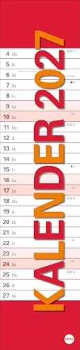 Langplaner XL 2027: Praktischer Streifenkalender fürs Büro. Großer Wandkalender mit Datumsschieber. Terminkalender 2027 zum Eintragen. 16 x 70 cm