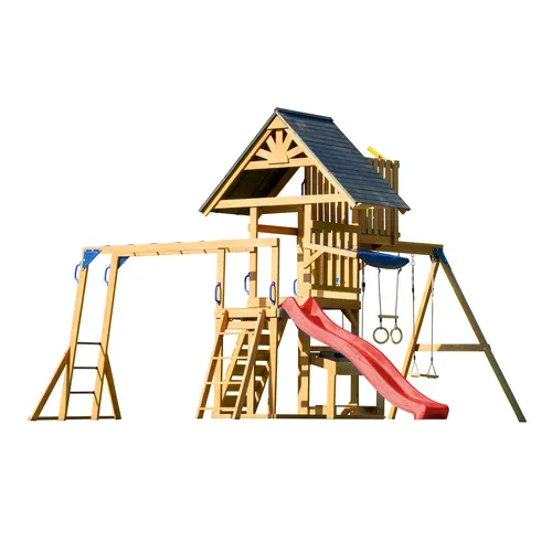 AXI Mitch Spielturm aus Holz in Braun mit Doppelschaukel