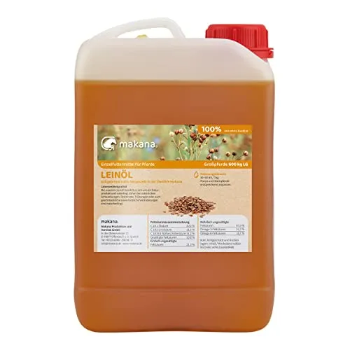 Makana Leinöl für Tiere, kaltgepresst und 100% rein, 3 l Kanister