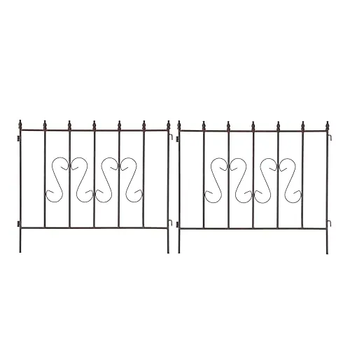 Produktbild ESTEXO Gartenzaun Schmuckzaun Metallzaun 2er Set 72x67 cm