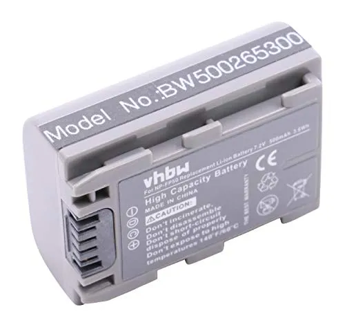 vhbw 1x Akku kompatibel mit Sony DCR-DVD Serie DCR-DVD202E, DCR-DVD202, DCR-DVD105E, DCR-DVD105 Videokamera Camcorder (600 mAh, 7,2 V, Li-Ion)