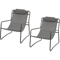 SVITA SVEIO 2er Set Outdoor Relaxsessel - Hochwertige Liegestühle für Garten und Terrasse, mit Kopfkissen und robustem Stahlrahmen für optimalen Komfort und leichte Transportierbarkeit.