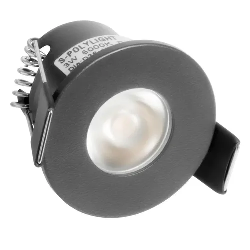 Produktbild S-Polylight PREMIUM Mini LED- Einbauspots Kaltweiß 6.000K, DIMMBAR, IP65, FUNK 3W LED Einbaustrahler Terrassenüberdachung, Terrassenbeleuchtung, Bad, Sauna, LED Spots (ANTHRAZIT, 1x LED-Spot)