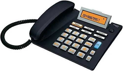 Gigaset Euroset 5040 Telefon -Schnurgebundes Telefon / Schnurtelefon - extra großer Display - Freisprechen - Große Tasten Telefon / Analog Telefon, schwarz