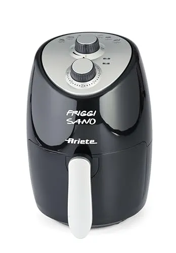 Ariete 4617, Airy Fryer Compact, Luftfritteuse, Fassungsvermögen 2 l, 1000 W, Temperatur max. 200 °C, Schwarz