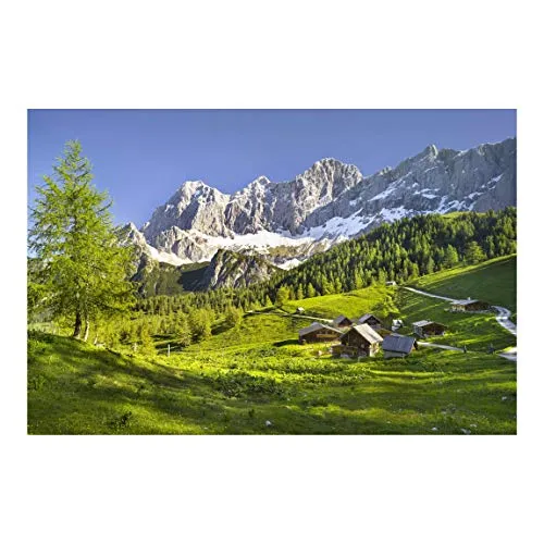 Bilderwelten Berge Fototapete Natur inkl. Kleister 288x190cm - Vliestapete Made in Germany - Tapete Berge Schlafzimmer - Steiermark Fototapete Natur Landschaft - Wandtapete Wohnzimmer Flur T_2378