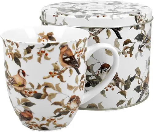 Duo-Gift Becher Porzellan Jumbo Tieren / Vogel / Blumen - Planzen Kollektion, Porzellan 400 ml Mug Vogel Kollektion, Ideal als Geschenk / Sammlung / Dekoration