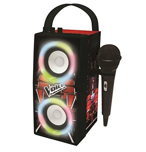 Lexibook BTP180TVZ The Voice - Tragbarer Bluetooth-Lautsprecher mit Mikrofon, Lichteffekten und Karaoke-Funktion für unvergessliche Partys