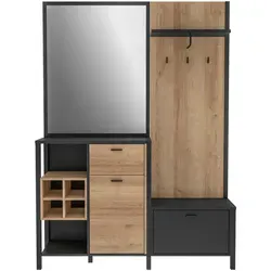 Mid.you Garderobe Schwarz & Eiche in braun von Forte