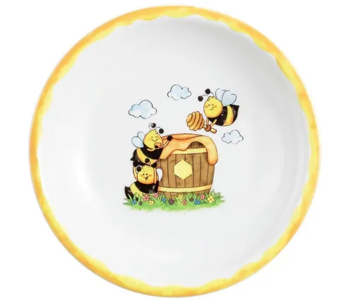 Seltmann Weiden Suppenteller Fleißige Bienen 20 cm - Suppenteller mit 600 ml Fassungsvermögen, spülmaschinenfest und ofenfest. Das lebendige Bienen-Design bringt Freude auf Ihren Esstisch und macht jede Mahlzeit zu einem besonderen Erlebnis.