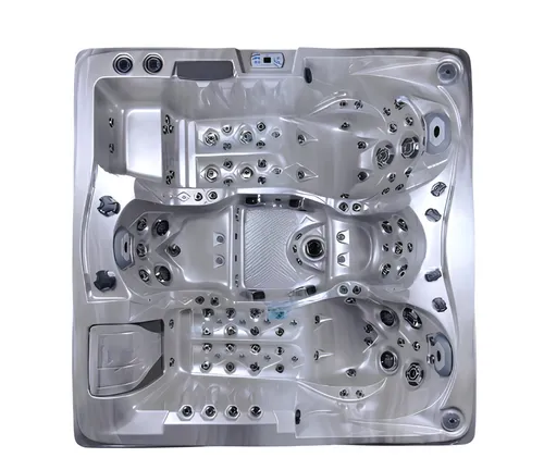 Hydromassagebad Whirlpool Sprudelwanne 210x210cm - Eleganter Außenwhirlpool mit großzügigen Maßen für entspannende Stunden im Freien. Gefertigt aus hochwertigem Acryl und mit 2 Jahren Garantie. Ideal für gesellige Abende oder zur Erholung.
