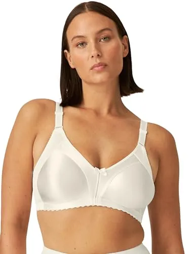 Naturana® Minimizer BH ohne Bügel [Cup B-G] I Maximaler Halt Dank durchdachter Schnittführung & Breiten Trägern I BH Minimizer für eine optisch kleinere Cupgröße 90 Champagner D