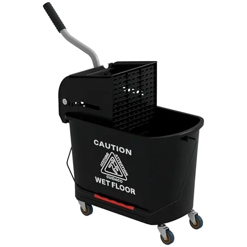 HOMCOM Putzeimer 20 Fahreimer in schwarz von HOMCOM