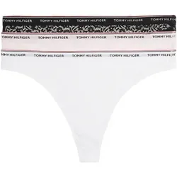 Tommy Hilfiger PREMIUM ESSENTIALS 3er-Pack String-Tangas mit Spitze (Große Größen) Schwarz/Weiß/Hellrosa XL