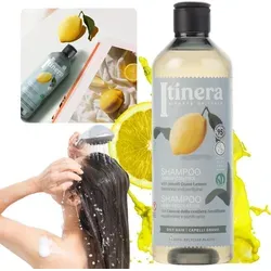 ITINERA Shampoo für fettiges Haar mit Zitrone, 370 ml - 5er Pack - Effektives Shampoo für fettiges Haar mit erfrischender Zitrone. Entwickelt zur Unterstützung der Kopfhautpflege und für langanhaltend sauberes Haar. Verpackung aus recyceltem Material.