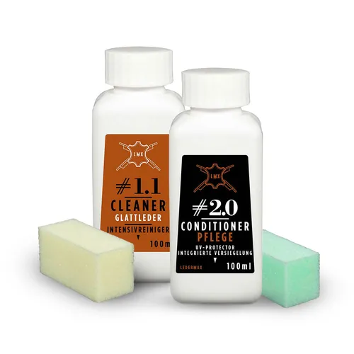 Ledermax Lederreiniger Lederpflege Applikator Schwamm Pflegeset stark matt 100ml