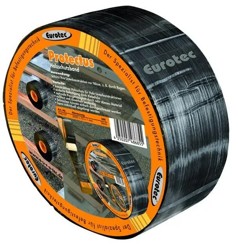Eurotec Protectus Holzschutzband 20000 x 75 x 0,5 mm - Hochwertiges Abdeckband für Terrassenbau, schützt Holzoberflächen effektiv vor Feuchtigkeit und Schimmel.