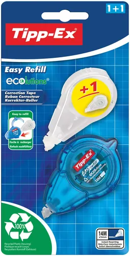 Korektor TIPP-EX Easy Refill Ecolutions 1+1szt blister BIC 3086123170186