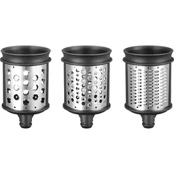 KitchenAid Zusatztrommel-Set 5KSMEMVSC - 3-in-1 Ergänzungstrommeln für Gemüseschneider, ideal zum Raspeln und Reiben von Gemüse und Käse