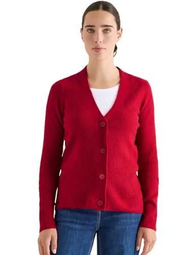 CECIL Cardigan mit Strukturdetail Beaujolais red L - Elegante Strickjacke für Damen mit V-Ausschnitt und Strukturstrick-Details, perfekt für lässige und schicke Looks.
