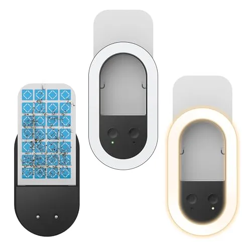 Pack Fliegenfalle Innen (2 Gerät + 10 Klebekarten), Nachtlampe Mückenvernichter, Steckbare Fliegende Insektenfalle für Mücken, Fliegen, Fruchtfliegen, Motten, Mücken Schwarz 2