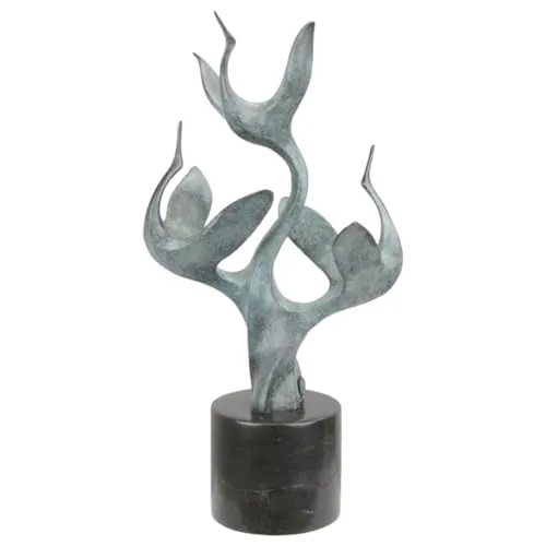 vianmo Bronzeskulptur Bronzefigur Modernistisch Kranichgruppe