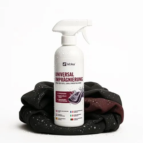 ki:ku Universal Imprägnierung | Imprägnierspray Schuhe, Jacke, Gore-Tex, Zelt, Wildleder, Polster | wasserabweisend atmungsaktiv Fleckenschutz (500ml)