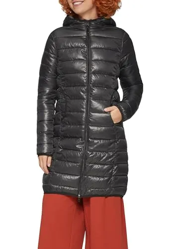 QS Damen 2154269 Steppmantel mit Kapuze - Regular Fit, Stehkragen und praktische Eingrifftaschen für optimalen Komfort