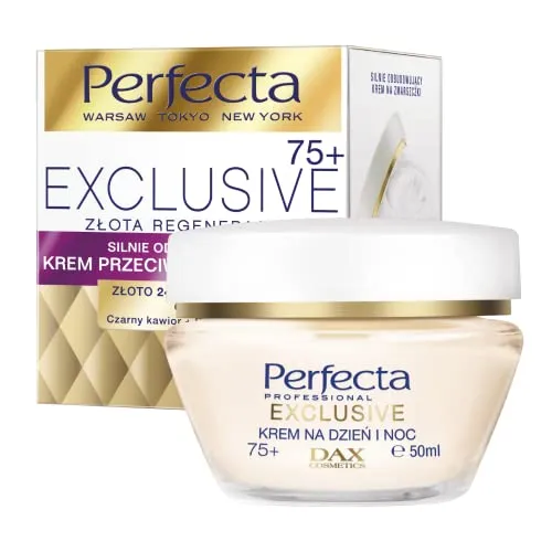 Produktbild Perfecta Exclusive Goldene Regeneration, Anti-Falt-Creme mit Ceramiden für Tag und Nacht 75+
