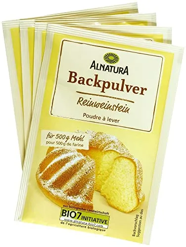 Alnatura Bio Reinweinstein Backpulver 4er Packung, 72 g von Alnatura