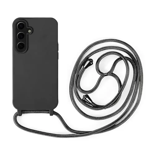 Handykette Kompatibel mit Samsung Galaxy S24+ | Necklace Hülle mit Band, Handyhülle zum Umhängen | Case mit Handykordel, Stoßfeste Schutzhülle zum Umhängen Kordel | Schwarz