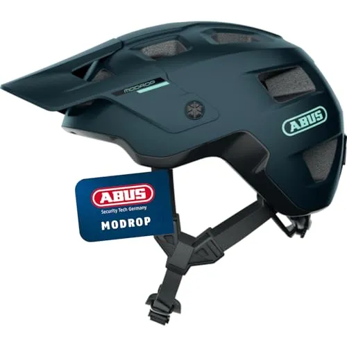 ABUS 64861 Fahrradhelm, Blau (Midnight), S (51-55 cm) - Fahrradhelme: Stylischer MTB-Helm mit Multi-Shell In-Mold-Technologie für optimale Sicherheit und Passform, ideal für abenteuerliche Trails und Zopf-Trägerinnen.