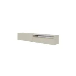 Selsey TV-Schrank VELDIO hängend, 175 cm, Greige - TV-Halterungen mit modernem Design und grifflosen Klapptüren für eine stilvolle Präsentation Ihres Fernsehers, ideal für ein harmonisches Zuhause.