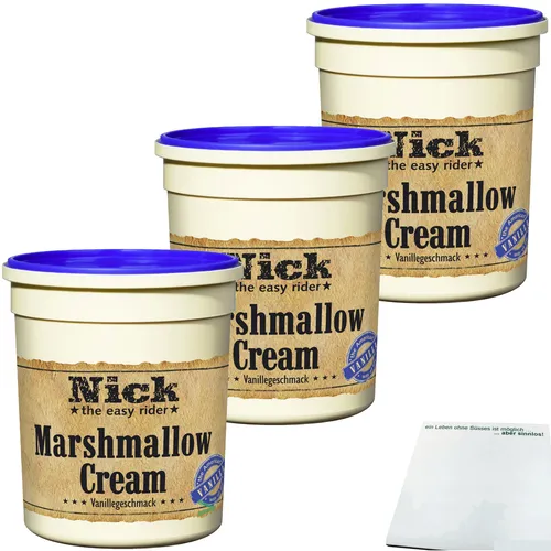 Nick Marshmallow Cream Vanillegeschmack 3er Pack 3x180g Packung usy Block