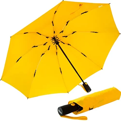 iX-brella Taschenregenschirm - Umgekehrt öffnender Automatikschirm - Taschenschirm mit 106 cm Durchmesser, stabilen Fiberglas-Speichen und innovativem Design, das die nasse Seite innen hält - ideal für trockenen Komfort!