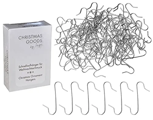 JACK 100 Kugelaufhänger Silber S - Haken Weihnachtskugelhaken Aufhänger Christbaumkugelhaken