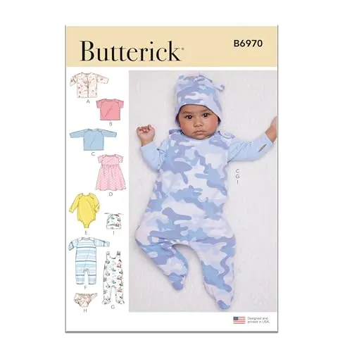 Butterick Schnittmuster für Baby-Sportbekleidung, mehrfarbig, 2 Stück